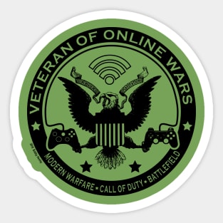 Veteran of Online Wars - Black logo Sticker